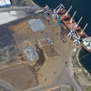 Flygfoto över skrot som samlas in på en av Stena Metallkoncernens återvinningsanläggningar.