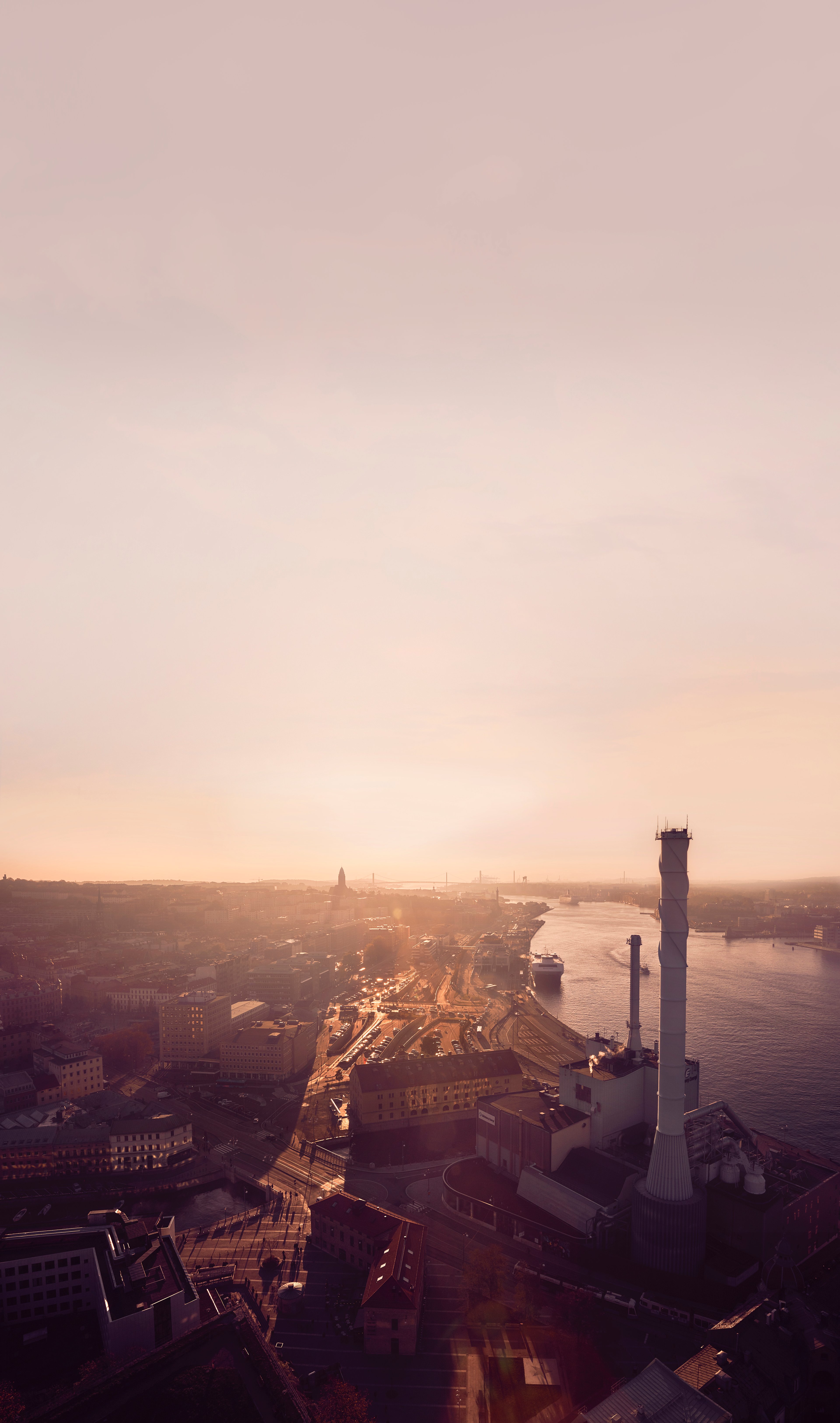 An aerial shot of Gothenburg, Sweden, home of Stena Metall Group.