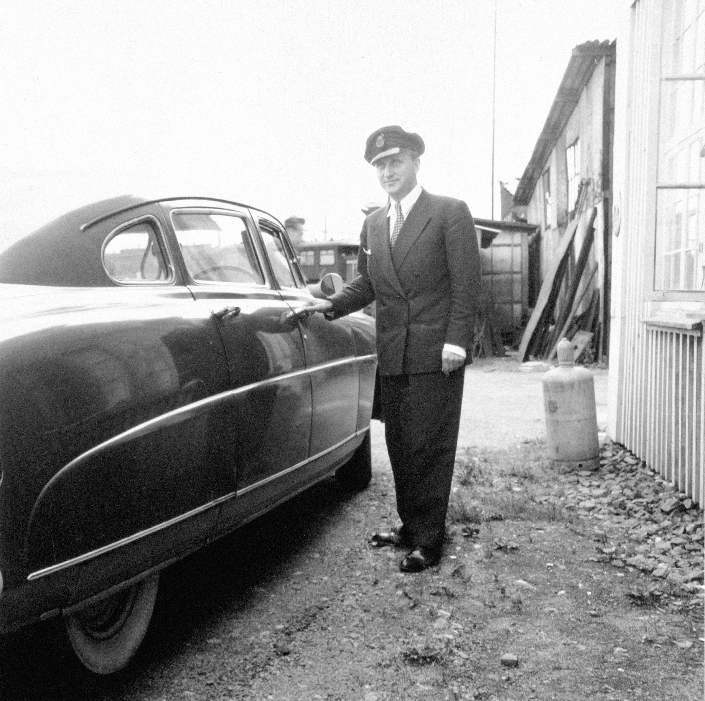 A young Sten A Olsson by his first head office in Gothenburg where it all started.