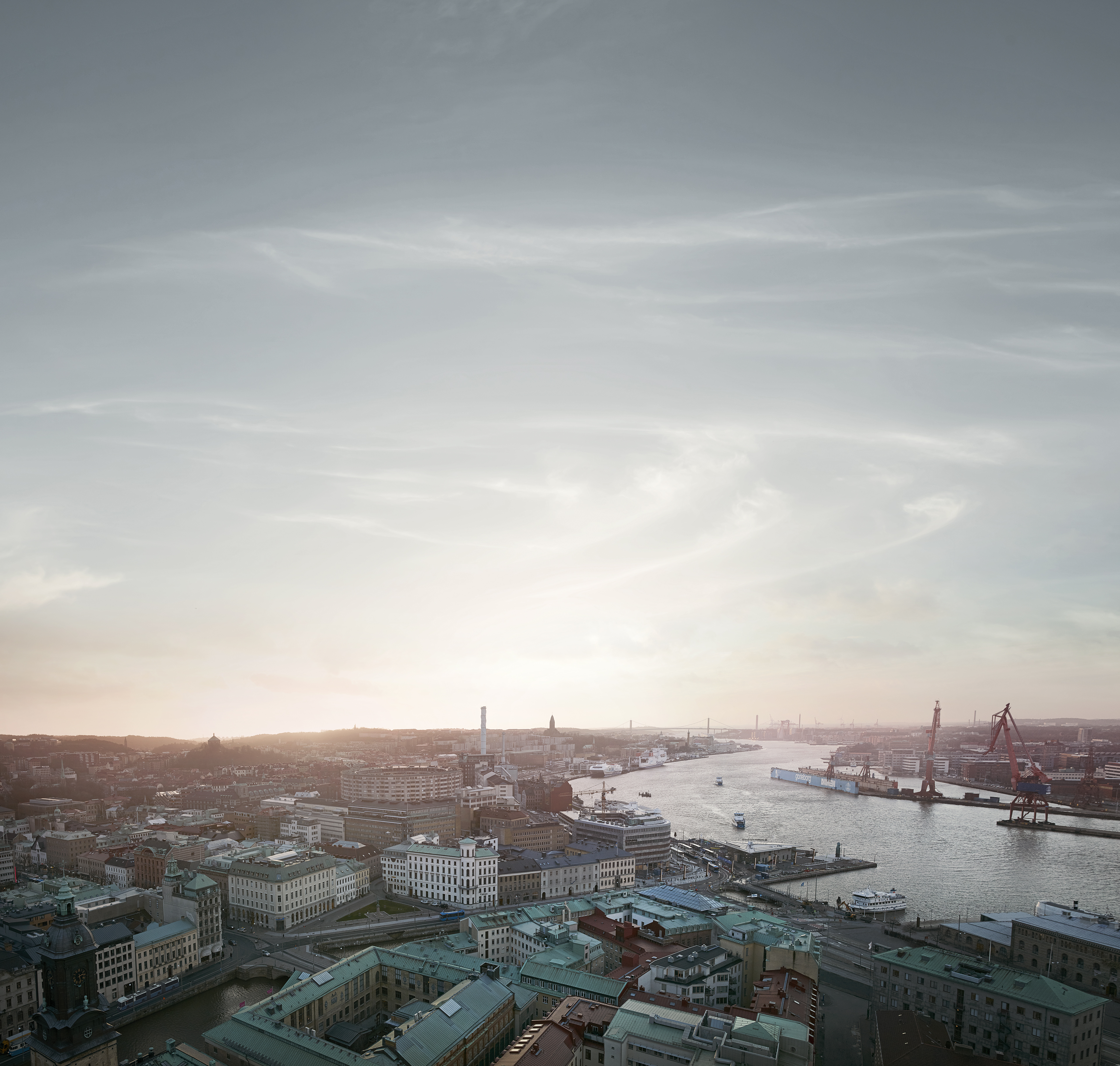 An aerial shot of Gothenburg, Sweden – home of the Stena Metall Group.